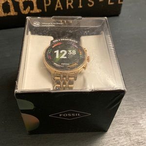 Brand new, in box, unopened woman’s rose gold Fossil Smart Watch